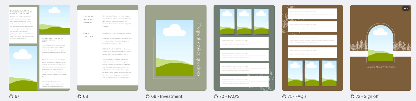 Jasmine Welcome Guide + Pricing Guide template Bundle