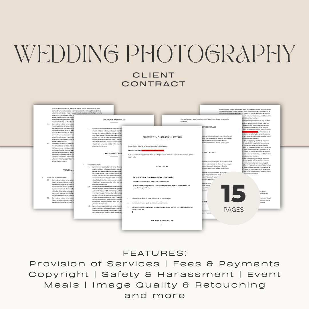 Wedding Photography Contract