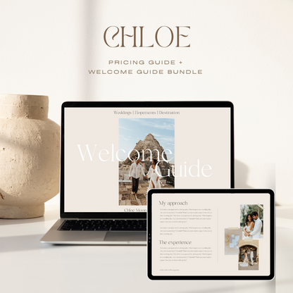 Chloe Welcome Guide + Pricing Guide template Bundle