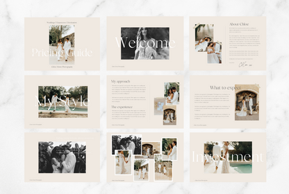 Chloe Welcome Guide + Pricing Guide template Bundle