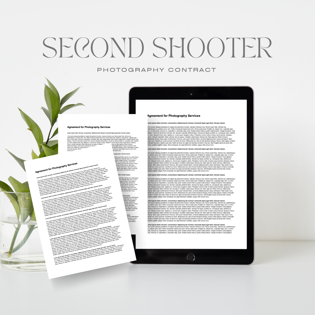 second shooter photography contract template by rebecca carpenter photography