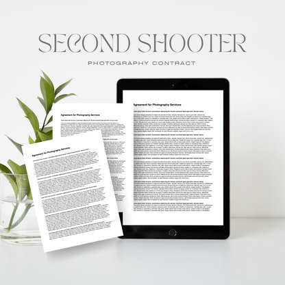 second shooter photography contract template by rebecca carpenter photography